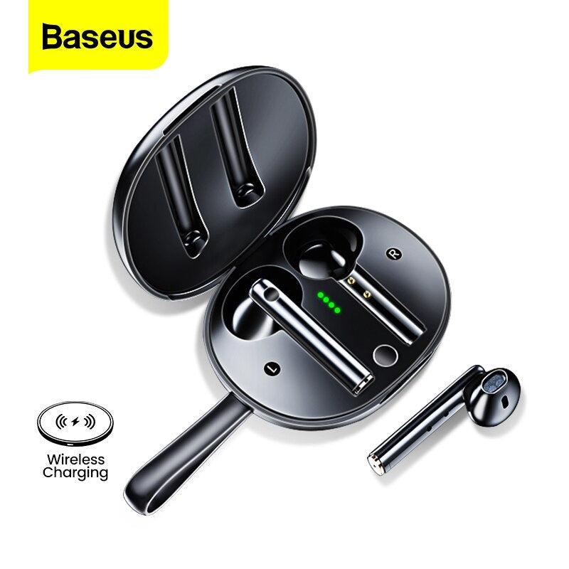 Baseus NGW05-01 Encok True Wireless Qi Wireless Charging Earbuds Black-Earphones & Headsets-First Help Tech
