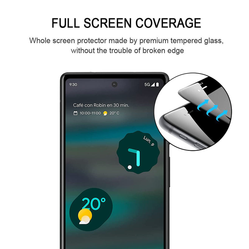 For Google Pixel 6a Full Coverage 9D Tempered Glass