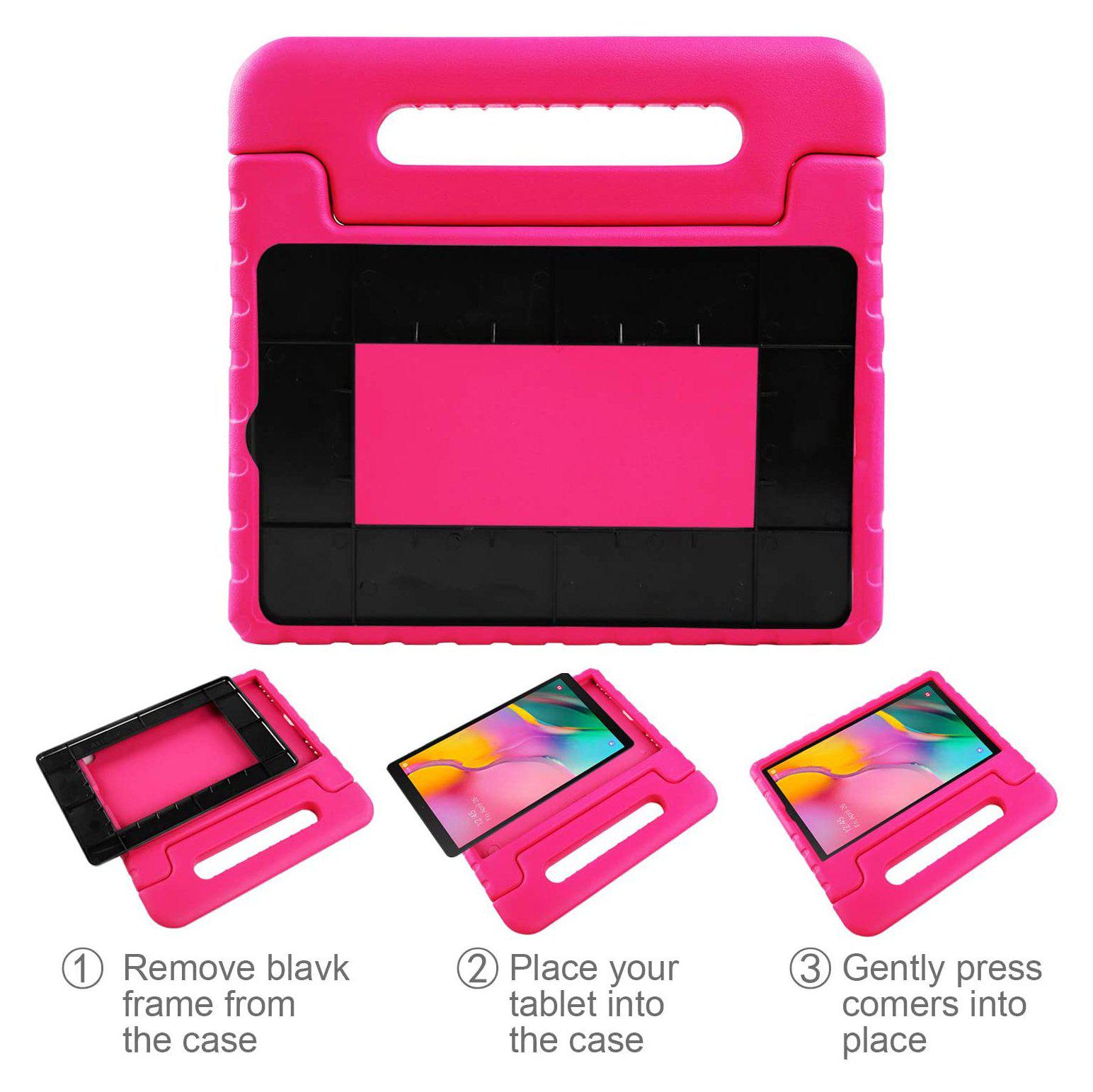 For Samsung Galaxy Tab S6 Lite Kids Case Shockproof Cover With Stand - Pink-Cases & Covers-First Help Tech