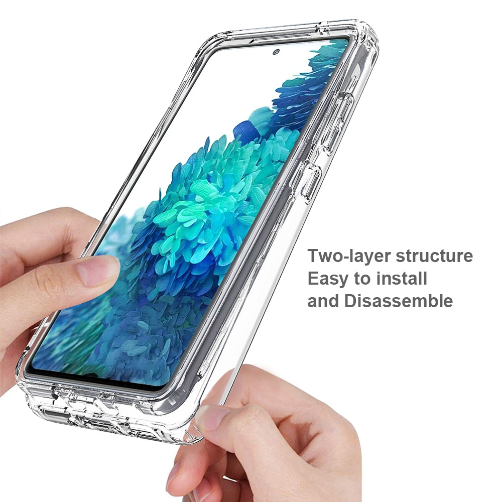 For Samsung Galaxy A42 5G 2 in 1 Hybrid Dual Layer Shockproof Case Transparent