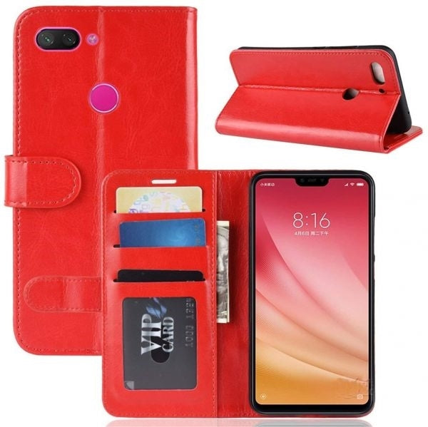 For Samsung Galaxy A01 Wallet Case Red
