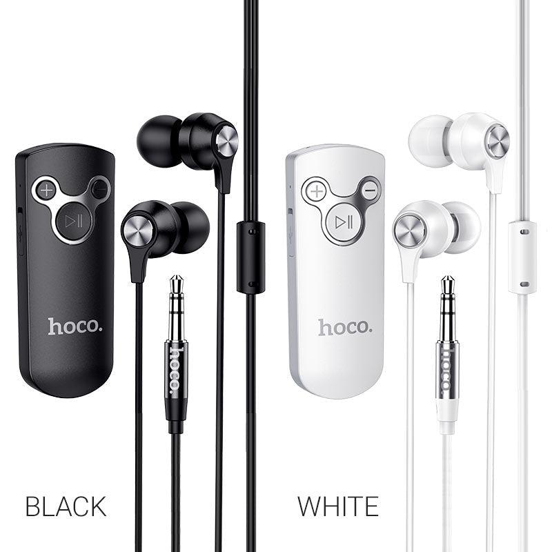 Hoco E52 Euphony Bluetooth Wireless Audio Receiver Earphone (White)-Earphones & Headsets-First Help Tech