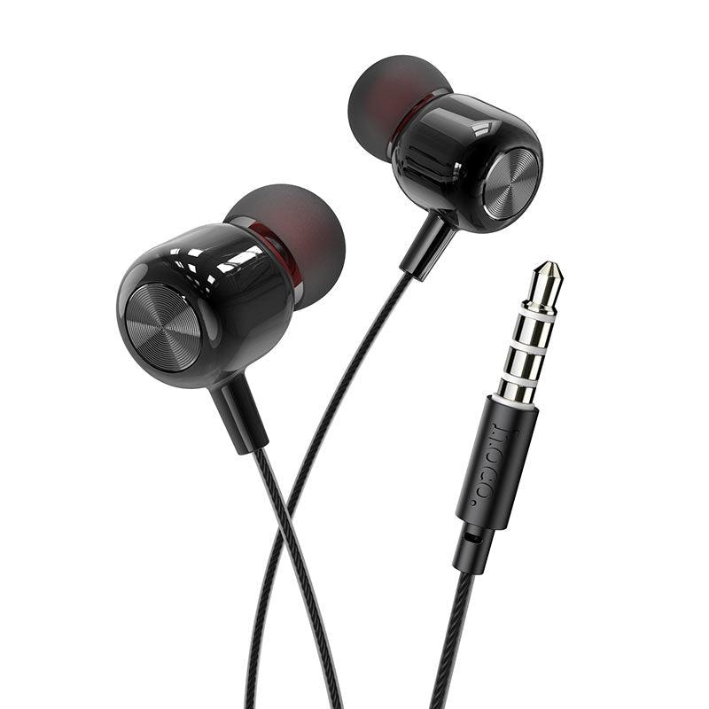 Hoco M87 String Single Button Control Universal 3.5mm Earphone with Mic Night Black-Earphones & Headsets-First Help Tech