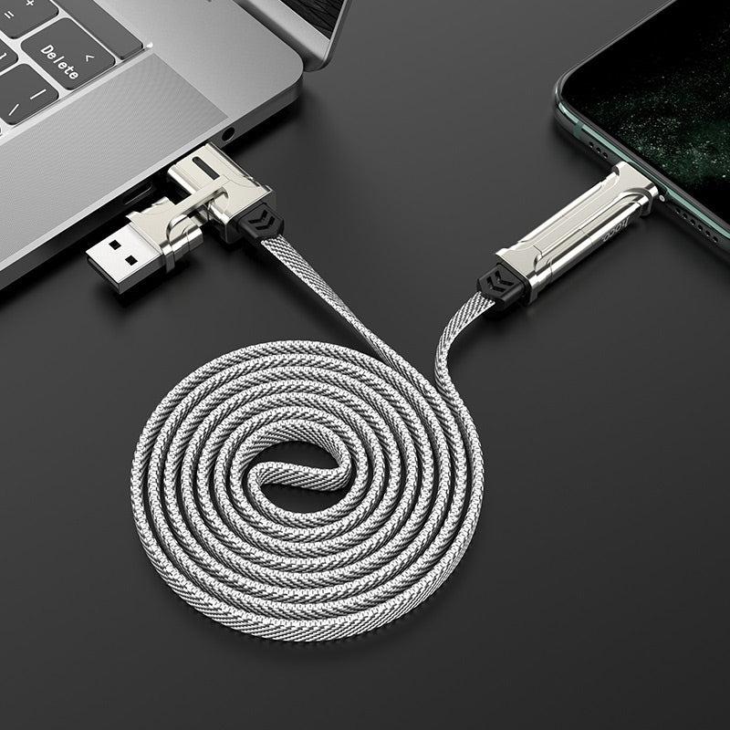 Hoco S22 Woven Braid Magic Cube Charging Cable (1.2m) Black&Brown-www.firsthelptech.ie