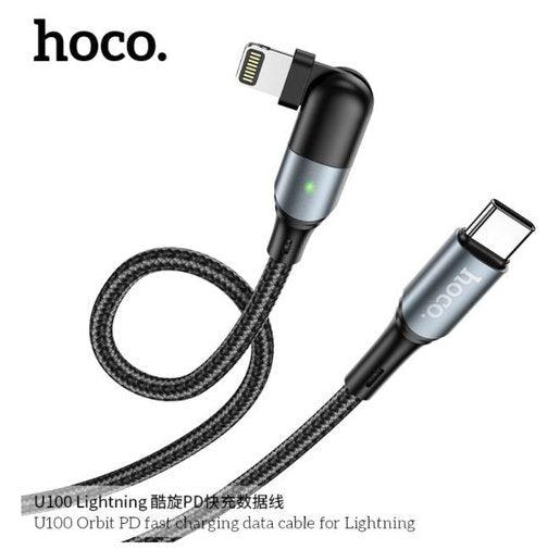 Hoco U100 Orbit PD 20W Type-C to Lightning Fast Charging Data Cable Black-Cables and Adapters-First Help Tech