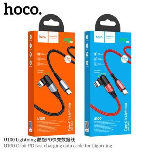 Hoco U100 Orbit PD 20W Type-C to Lightning Fast Charging Data Cable Red-Cables and Adapters-First Help Tech