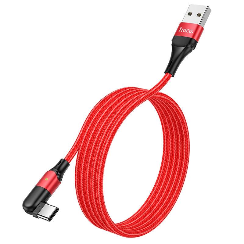 Hoco U100 Orbit Type-C (3.0A) Charging Data Cable Red-Cables and Adapters-First Help Tech
