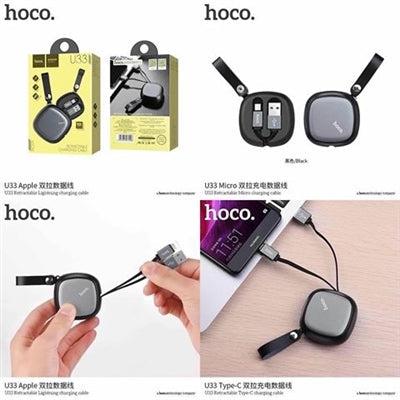 Hoco U33 Retractable Micro Charging Cable Black-Cables and Adapters-First Help Tech