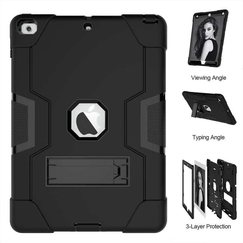 For Apple iPad 10th Gen (10.9) 2022 Hard Case Survivor with Stand Black-First Help Tech