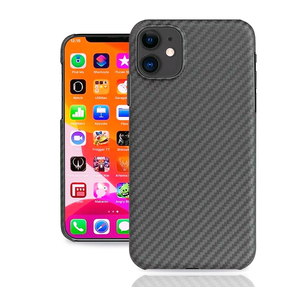 For Apple iPhone 11 Pro Max (6.5'') Aokus Carbon Fiber Gel Case Black-www.firsthelptech.ie