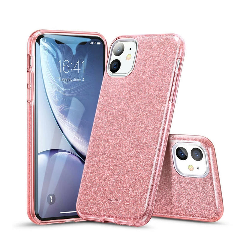 For Apple iPhone12/12 Pro Glitter Diamond Gel Case Pink