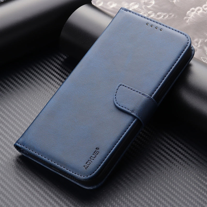 For Apple iPhone 13 (6.1") Premium Aokus Wallet Case Blue