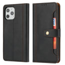 For Apple iPhone 13 (6.1'') Stitched Card Slots Premium Aokus Wallet Case Black