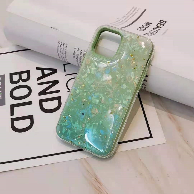 For Apple iPhone 13 Pro Sparkly Drop Shell Gradient Case Green