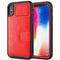 For Apple iPhone 11 Pro (5.8'') Magnetic Leather Card Holder Case Red