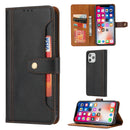 For Apple iPhone 11 Pro Max (6.5'') Stitched Card Slots Premium Aokus Wallet Case Black