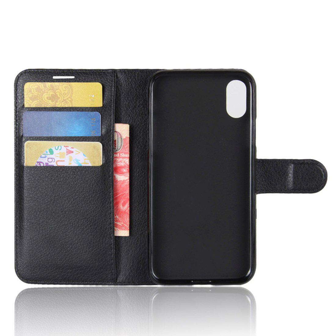 For Apple iPhone XR Wallet Case Cover PU Leather Holder Card Slots Black