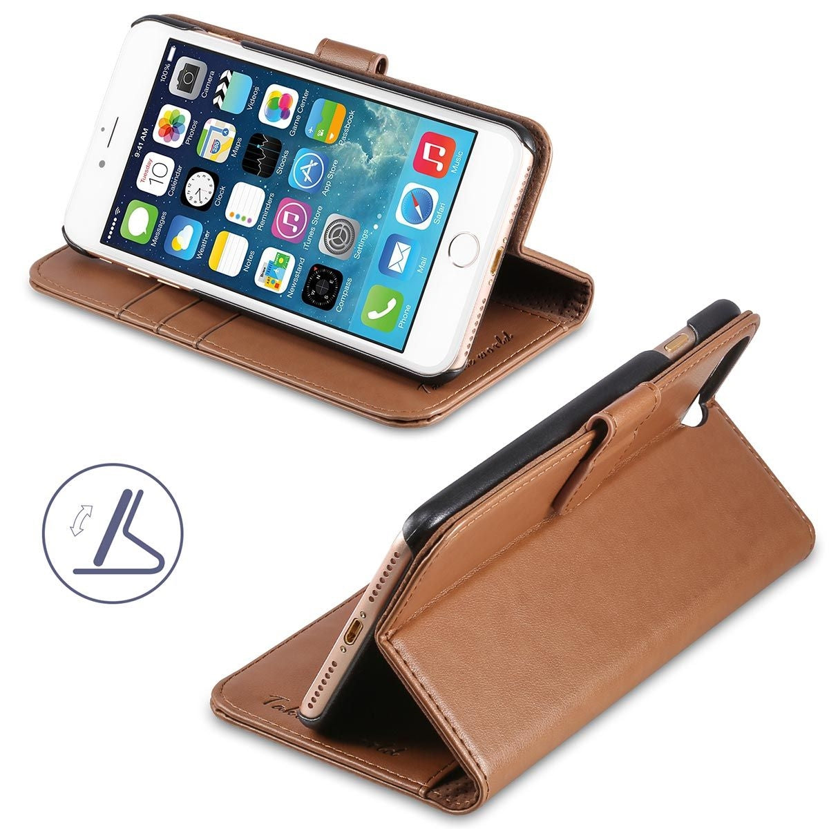 For Apple iPhone XS Max Wallet Case Brown