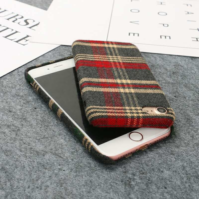 For Apple iPhone XS/X Tartan Design Protective Back Case Red