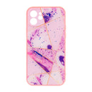 For Apple iPhone 12 Geomatric Purple Triangle Marble Case