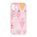 For Apple iPhone 13 Geomatric Pink Triangle Marble Case