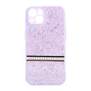 For Apple iPhone 12/12 Pro Sparking Transparent Diamond Strip Case Purple