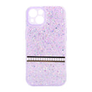 For Apple iPhone 13 Pro Sparking Transparent Diamond Strip Case Purple