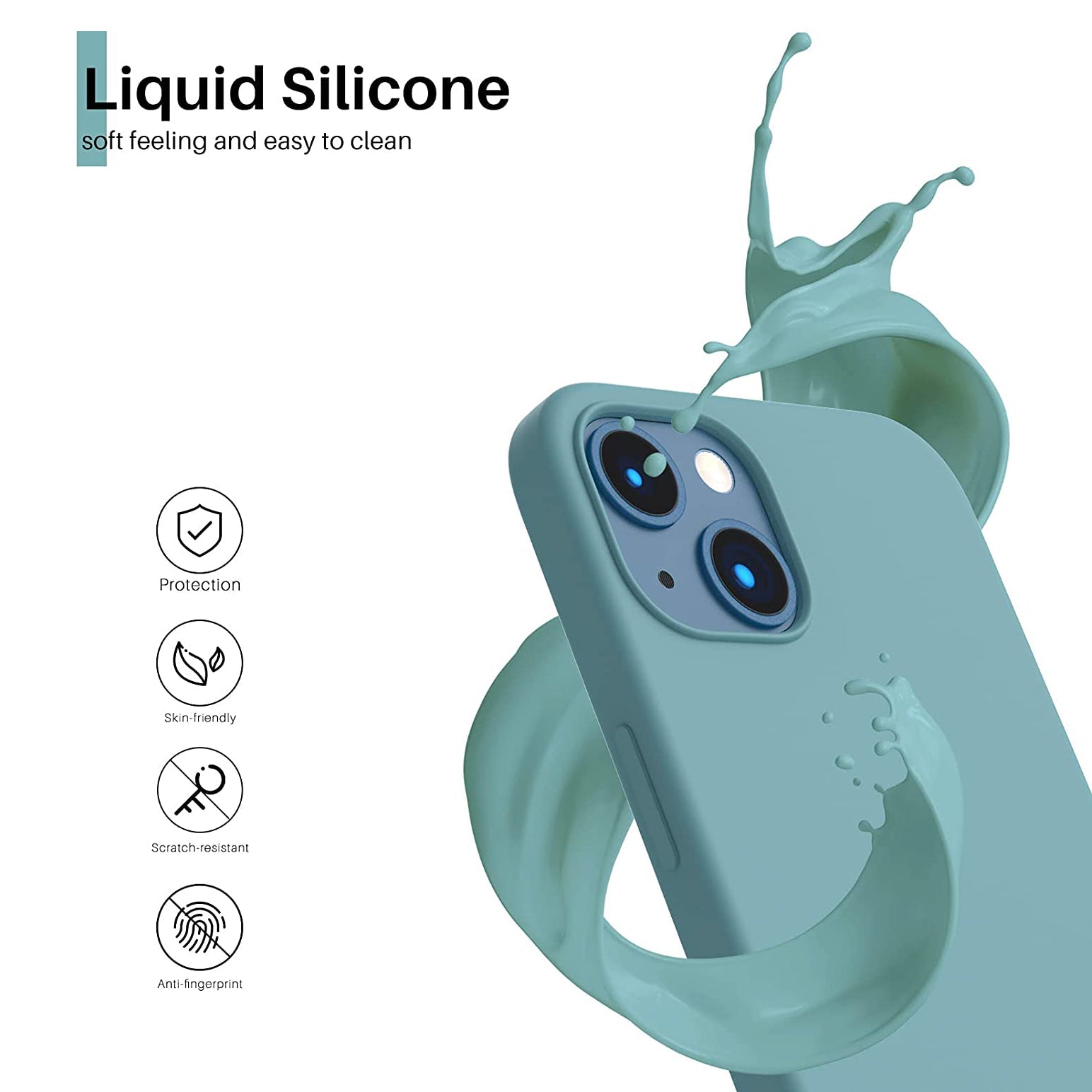 Liquid Silicone Case For Apple iPhone 13 Luxury Shockproof Phone Cover - Cactus-www.firsthelptech.ie