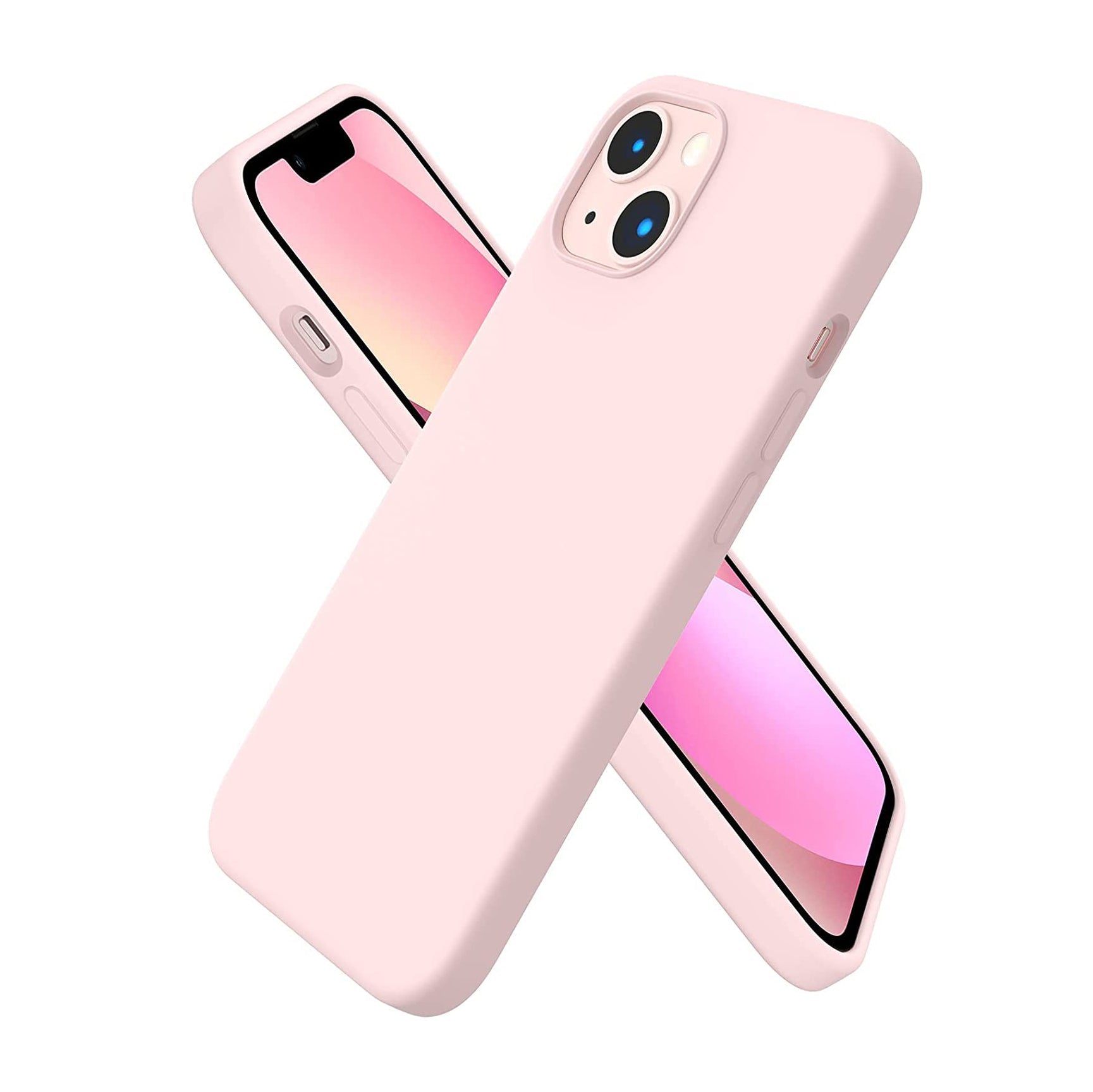 Liquid Silicone Case For Apple iPhone 13 Luxury Shockproof Phone Cover - Chalk Pink-www.firsthelptech.ie
