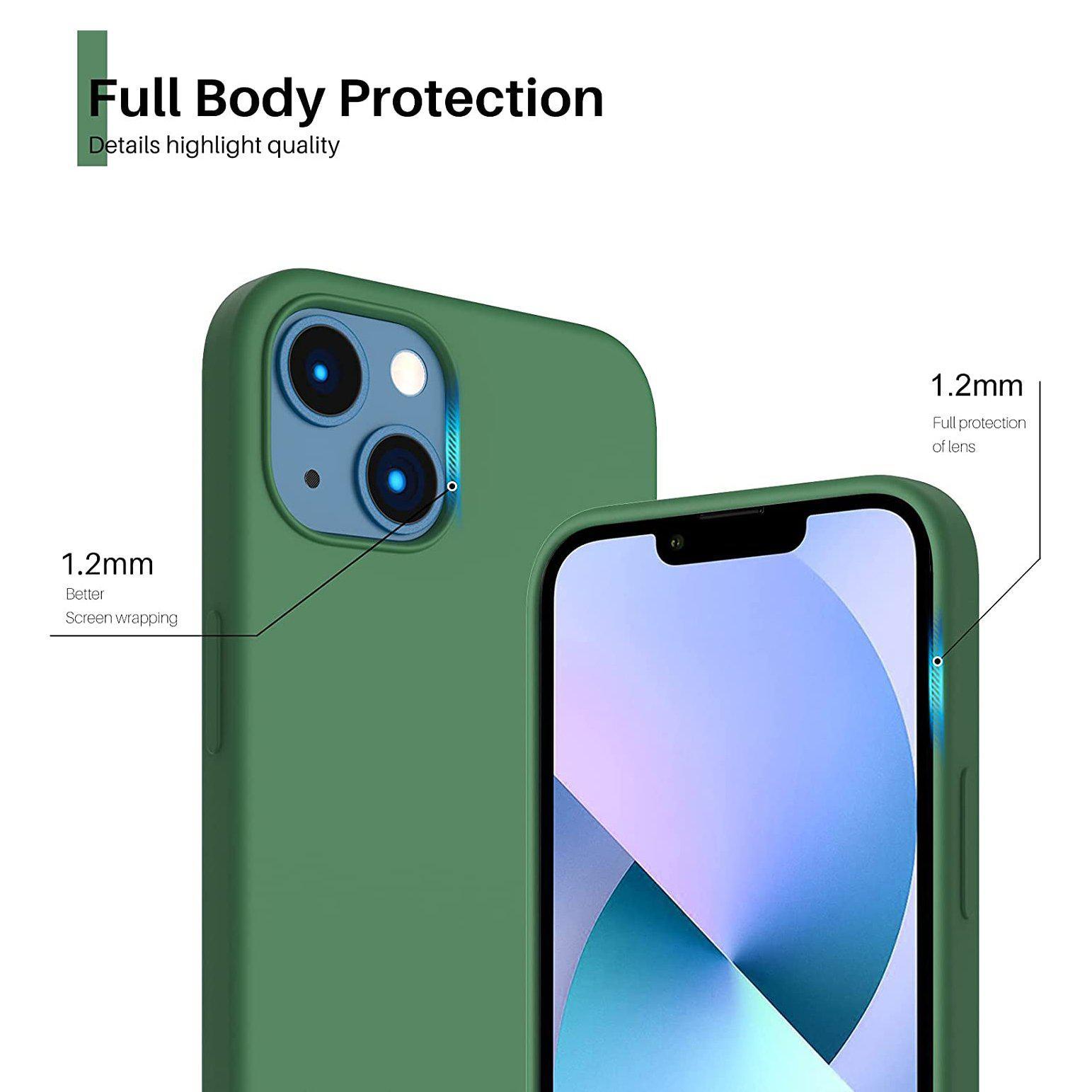 Liquid Silicone Case For Apple iPhone 13 Luxury Shockproof Phone Cover Green-Cases & Covers-First Help Tech