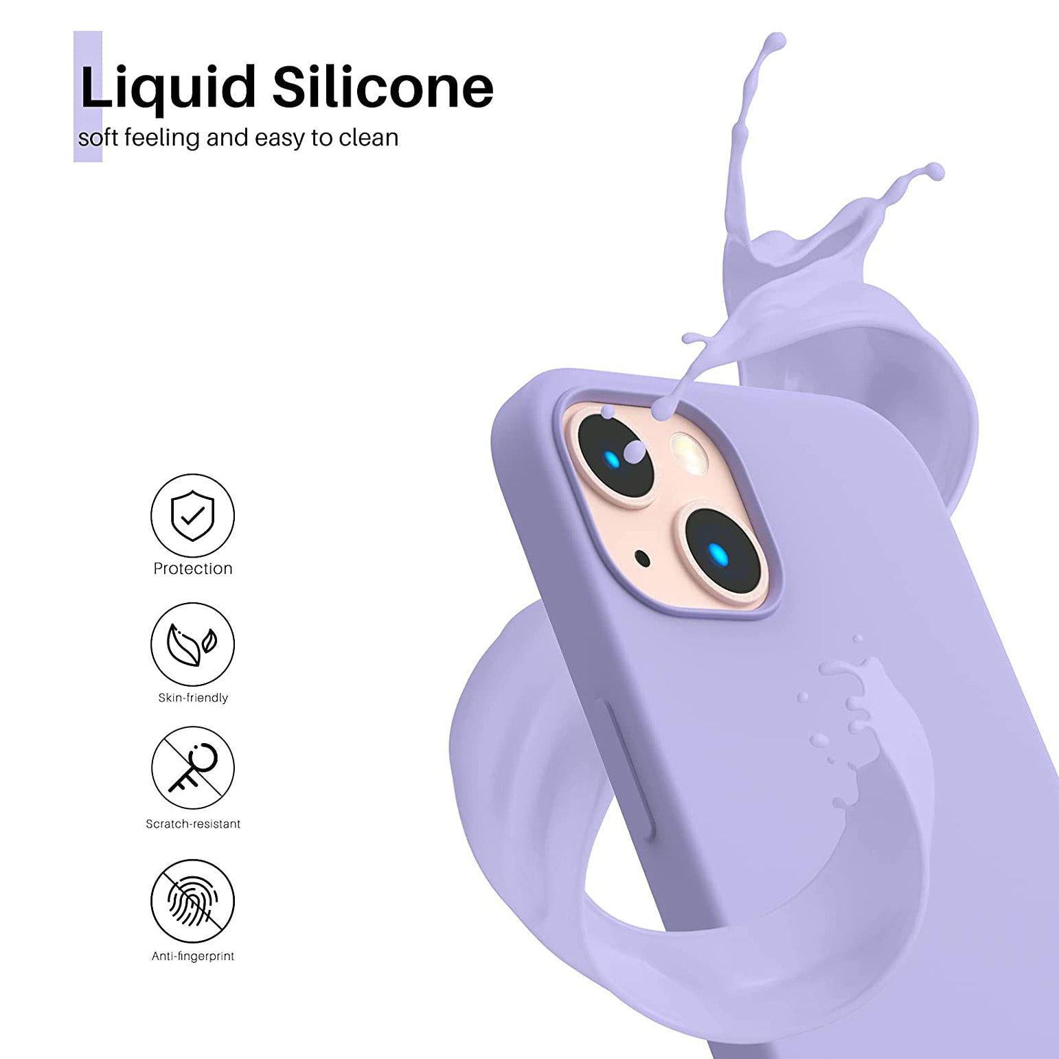 Liquid Silicone Case For Apple iPhone 13 Luxury Shockproof Phone Cover - Lilac Purple-Cases & Covers-First Help Tech