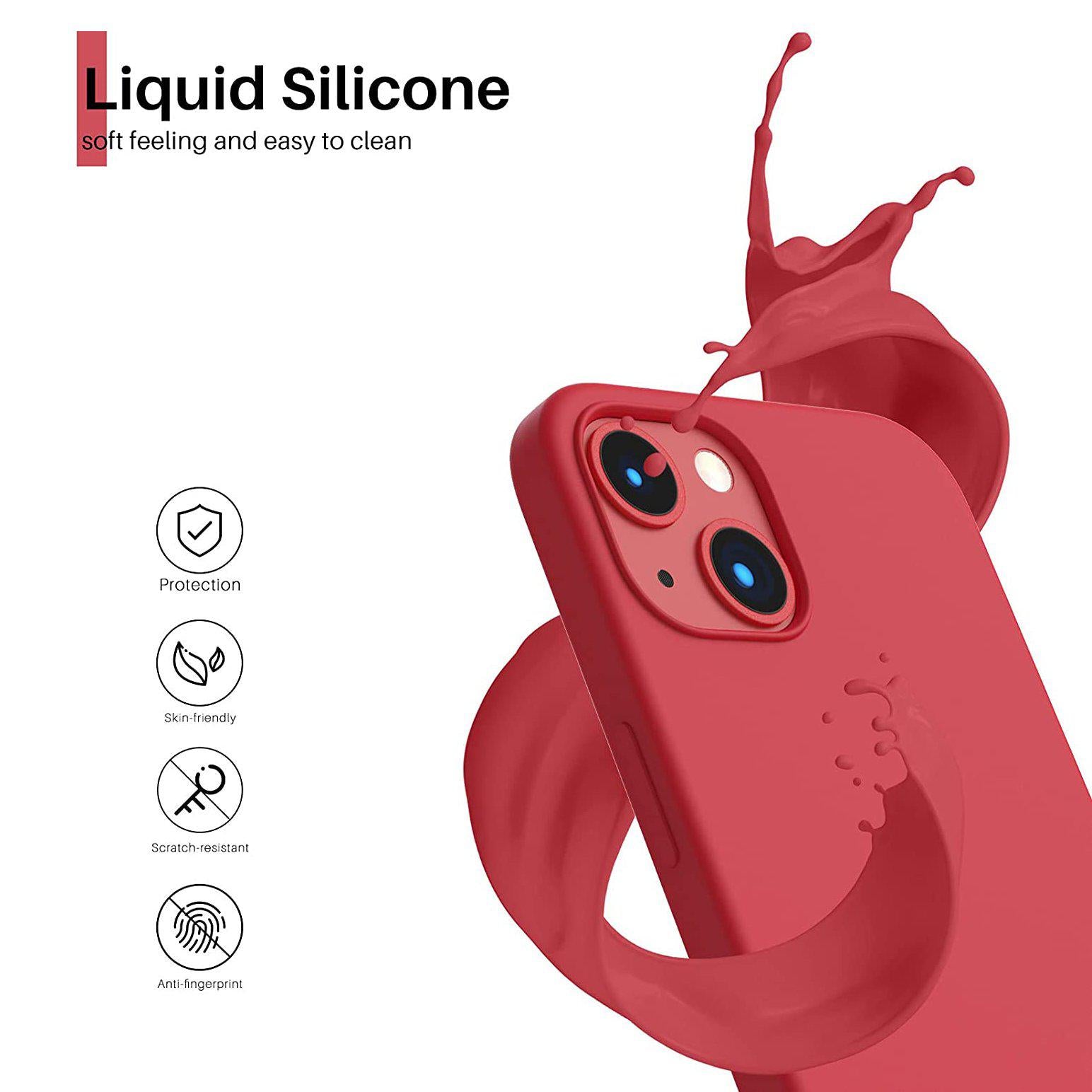 Liquid Silicone Case For Apple iPhone 13 Luxury Shockproof Phone Cover Red-Cases & Covers-First Help Tech