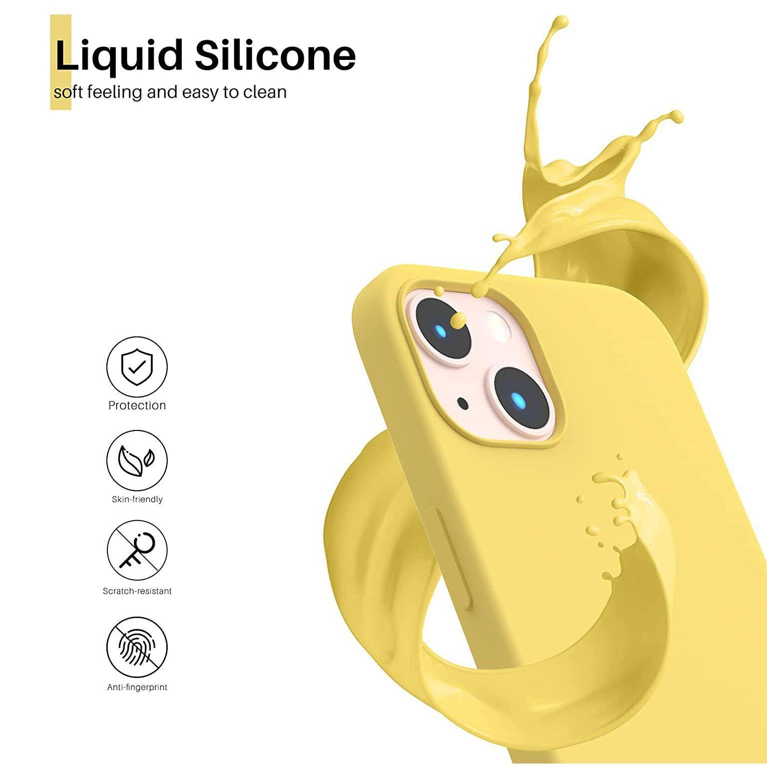 Liquid Silicone Case For Apple iPhone 13 Luxury Shockproof Phone Cover Yellow-Cases & Covers-First Help Tech