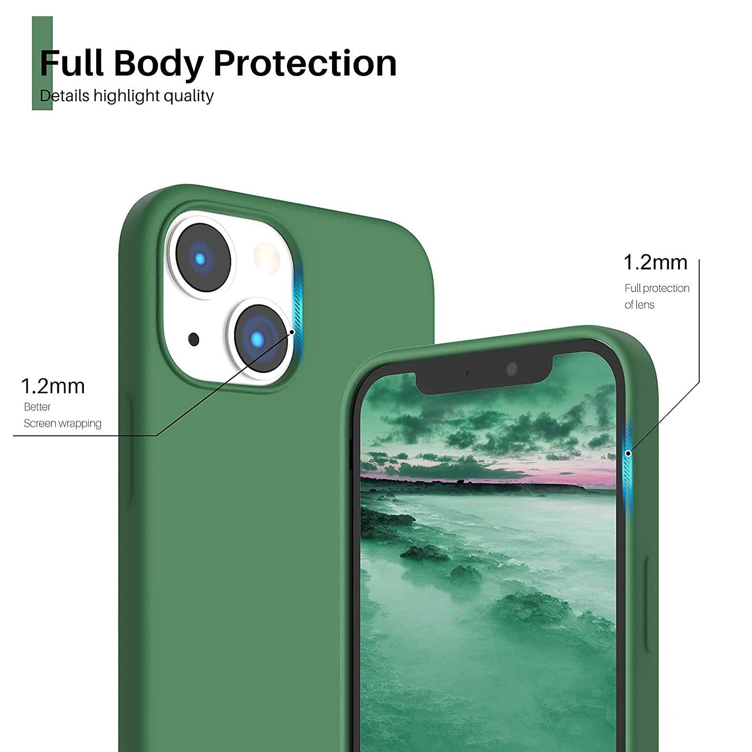 Liquid Silicone Case For Apple iPhone 13 Mini Luxury Shockproof Phone Cover Green-Cases & Covers-First Help Tech