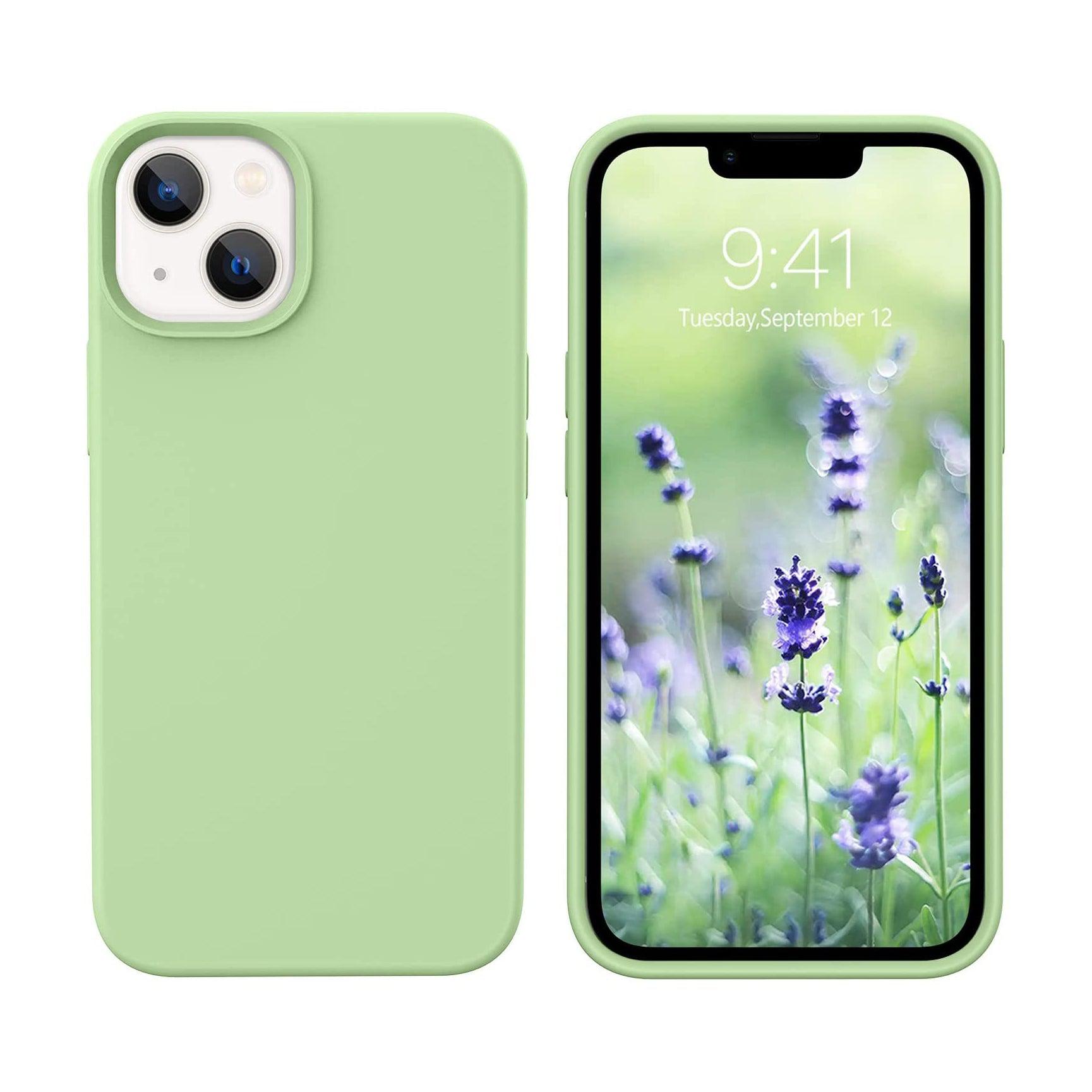 Liquid Silicone Case For Apple iPhone 13 Mini Luxury Shockproof Phone Cover - Matcha Green-Cases & Covers-First Help Tech