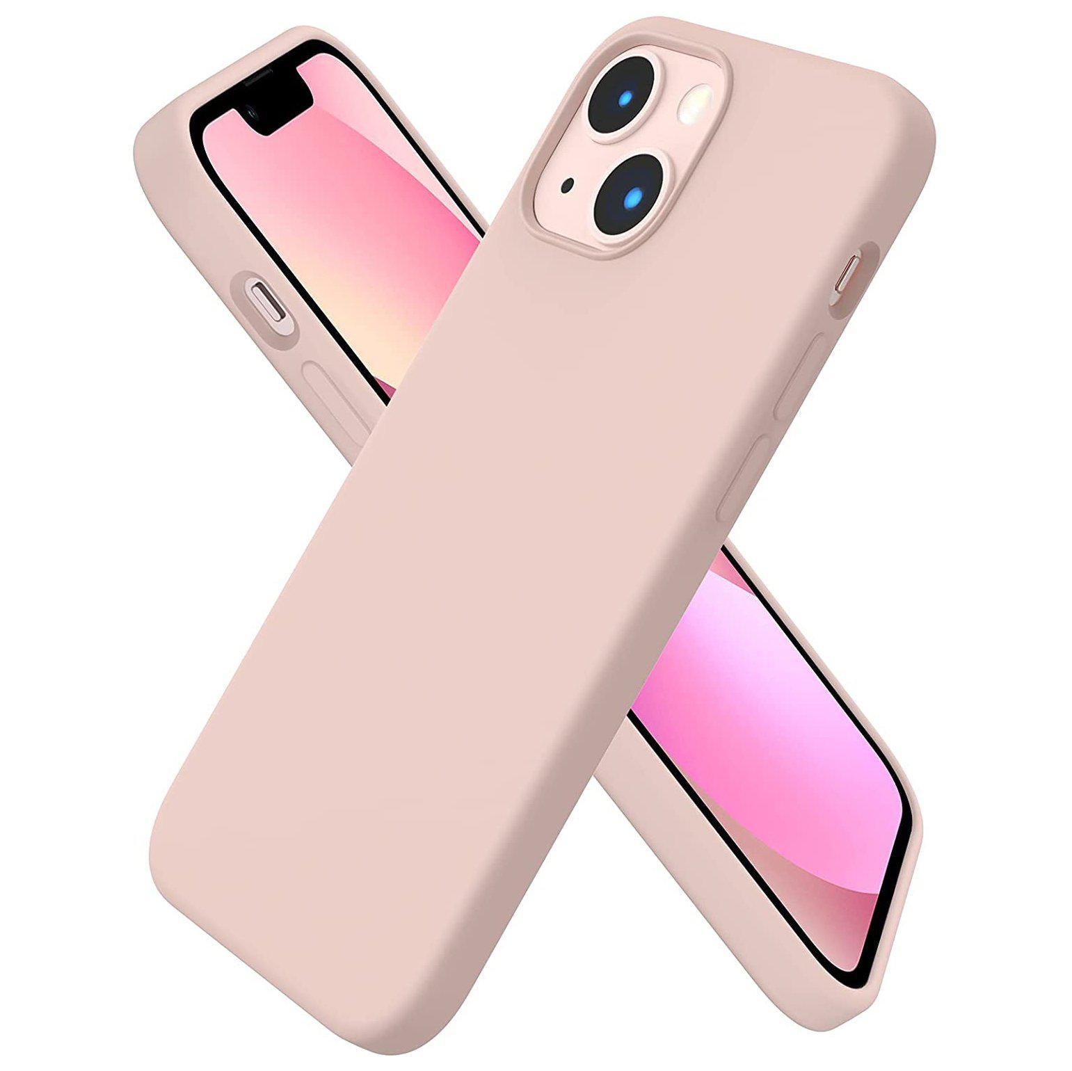 Liquid Silicone Case For Apple iPhone 13 Mini Luxury Shockproof Phone Cover - Pink Sand-Cases & Covers-First Help Tech