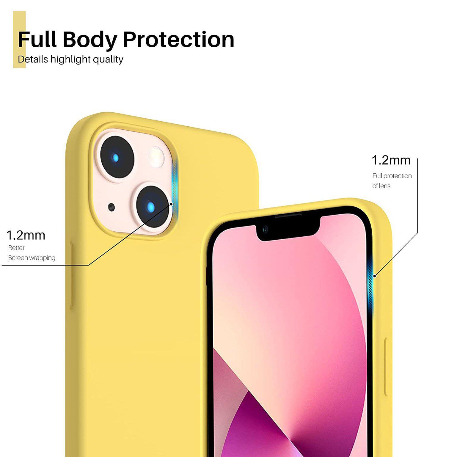 Liquid Silicone Case For Apple iPhone 13 Mini Luxury Shockproof Phone Cover Yellow-Cases & Covers-First Help Tech