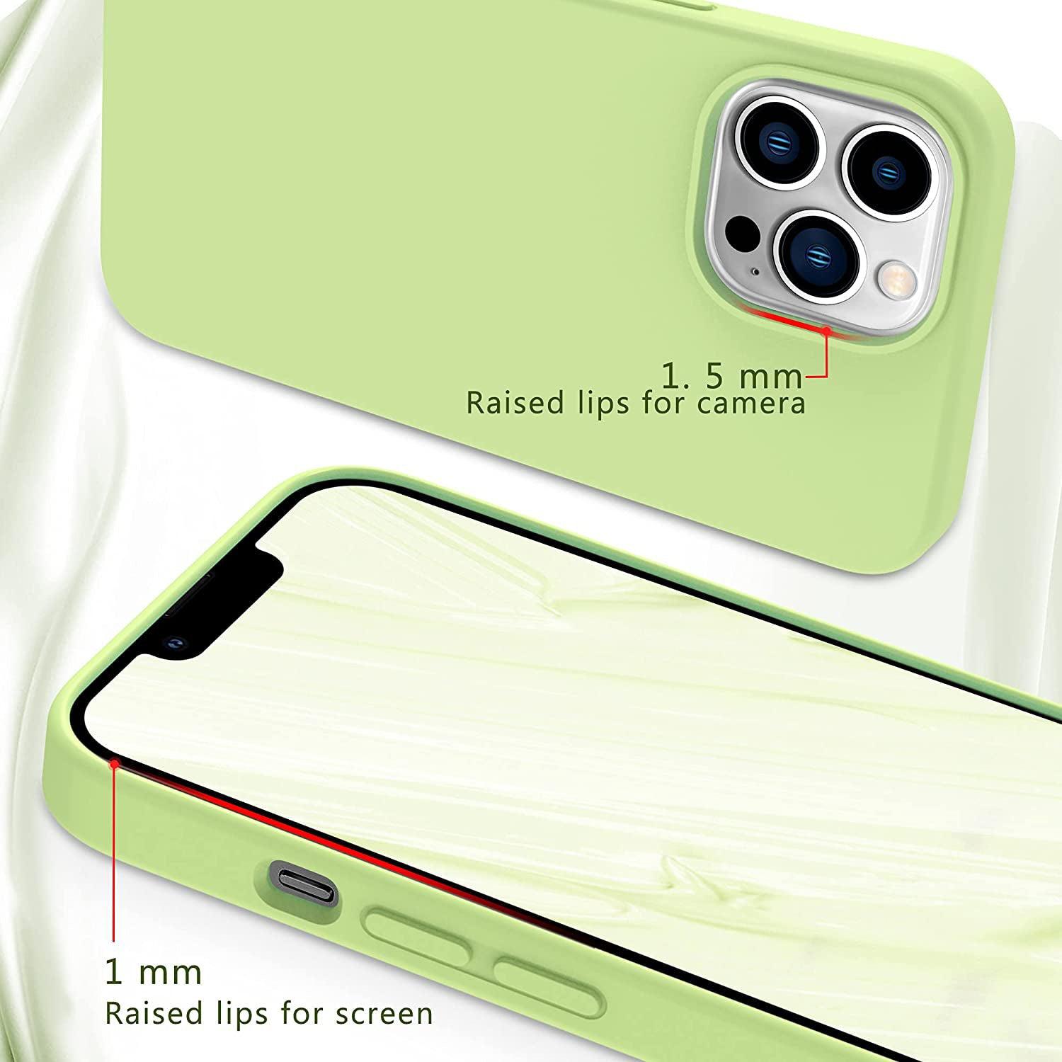 Liquid Silicone Case For Apple iPhone 13 Pro Luxury Shockproof Phone Cover - Matcha Green-www.firsthelptech.ie