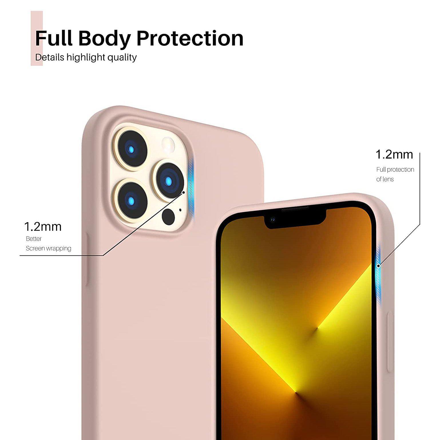 Liquid Silicone Case For Apple iPhone 13 Pro Max Luxury Shockproof Phone Cover - Pink Sand-Cases & Covers-First Help Tech