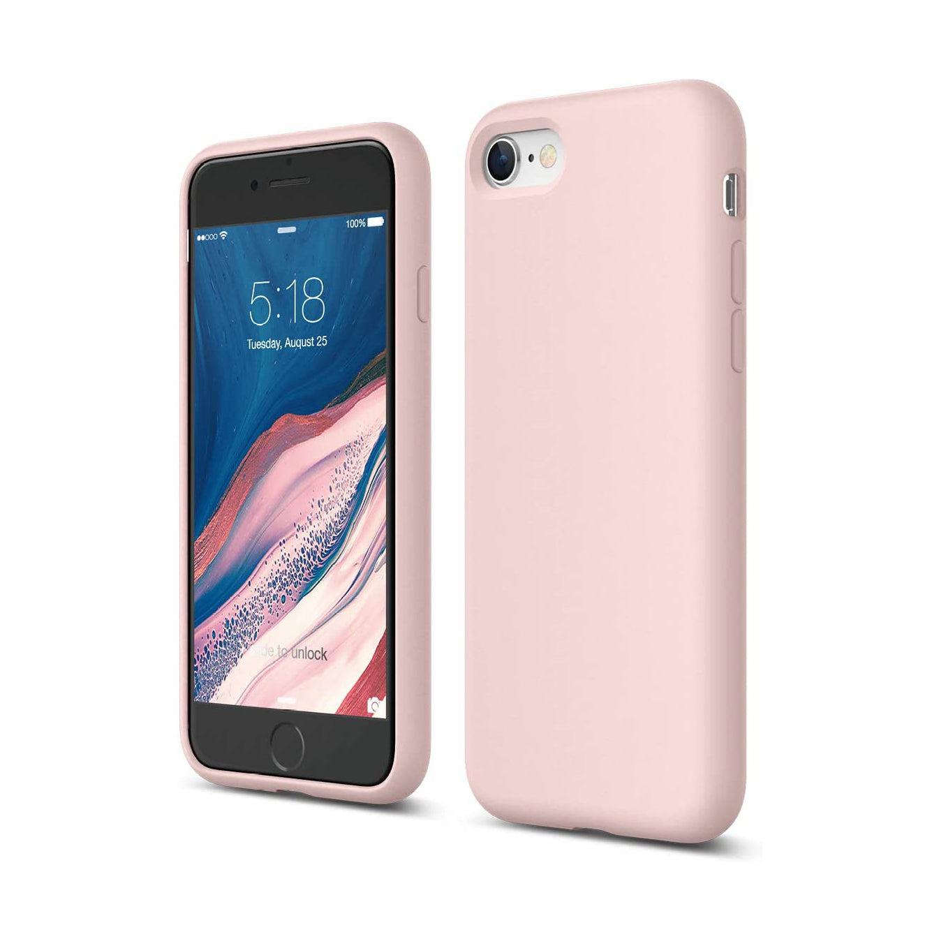 Liquid Silicone Case For Apple iPhone 7 / 8 Luxury Thin Phone Cover - Chalk Pink-www.firsthelptech.ie