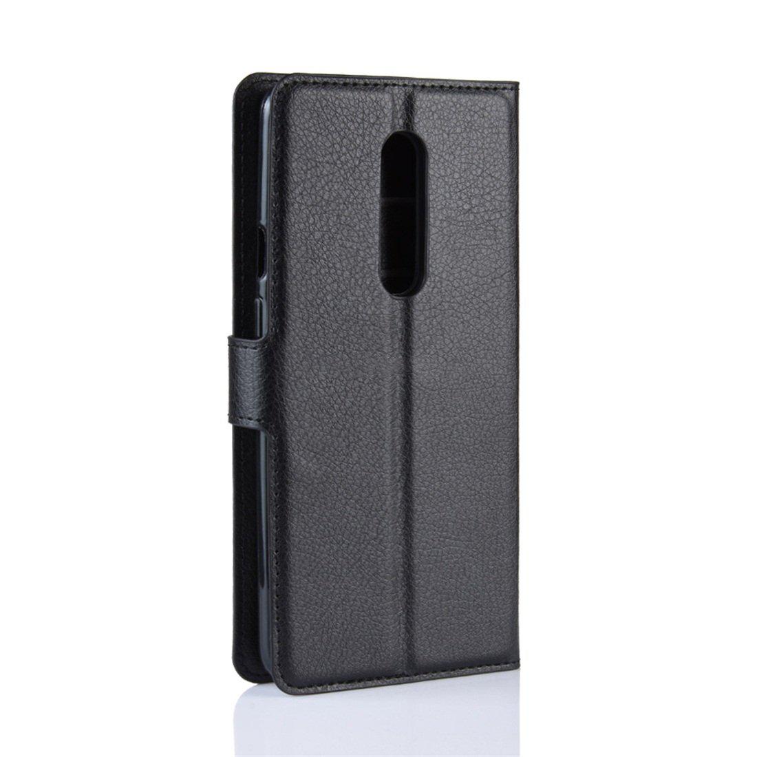For OnePlus 7 Pro Wallet Case Cover PU Leather Holder Card Slots Black