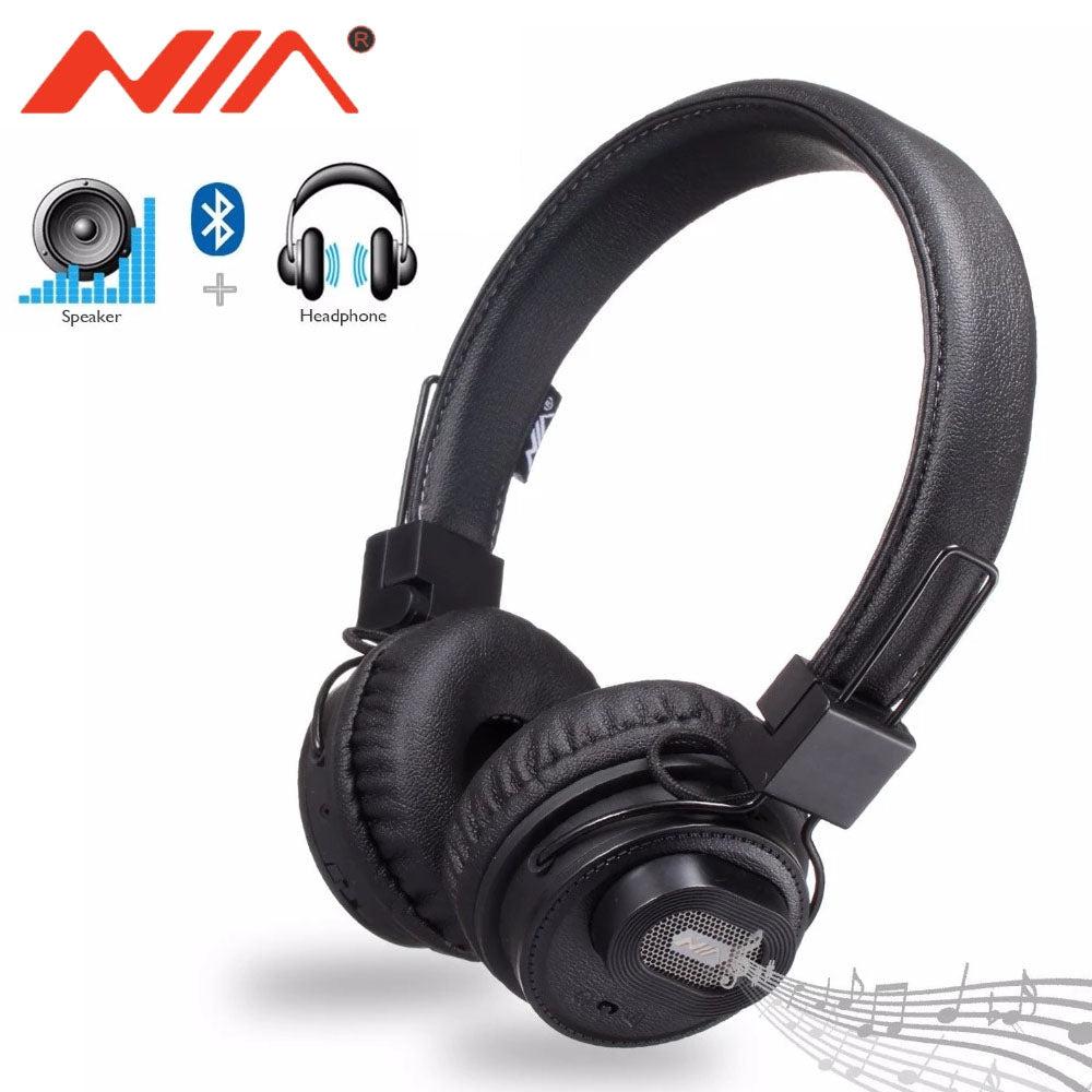 NIA-X5SP High Quality Stereo Wireless Bluetooth Headset Black-Earphones & Headsets-First Help Tech
