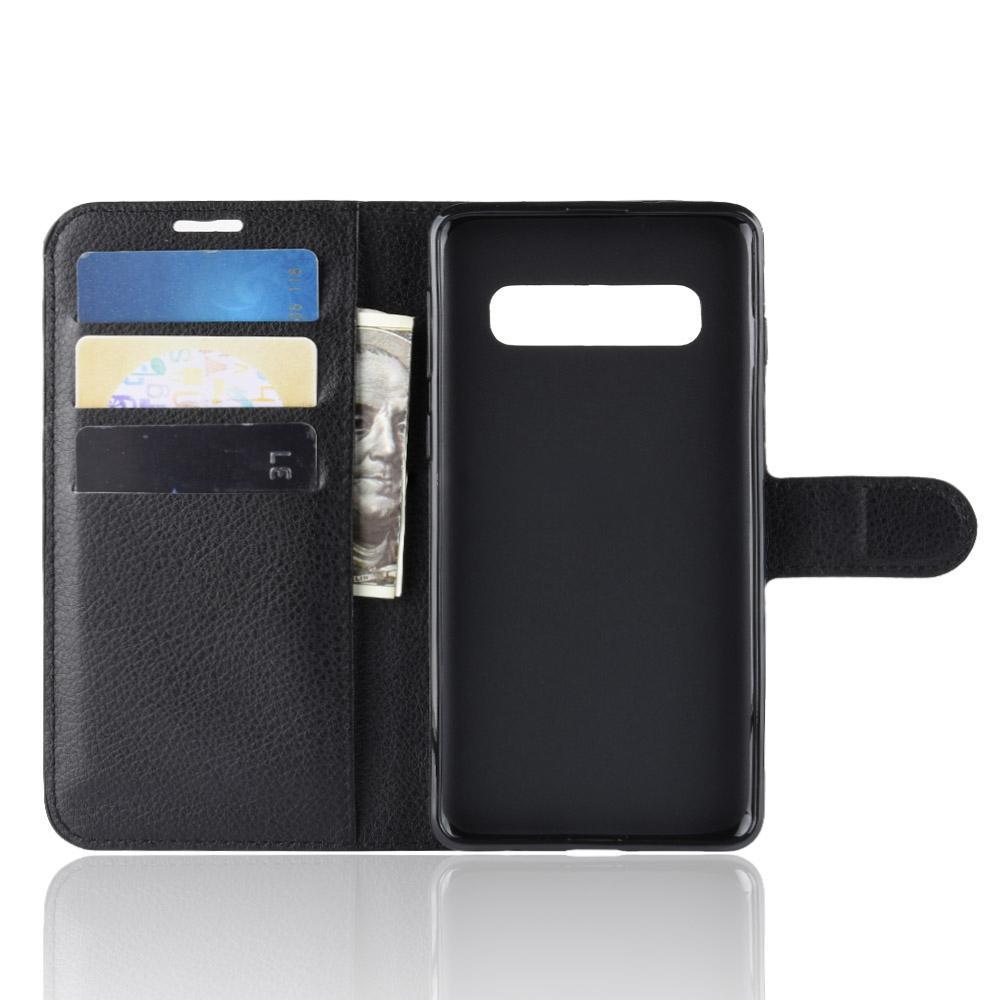For Samsung Galaxy S10 5G Wallet Case Cover PU Leather Black
