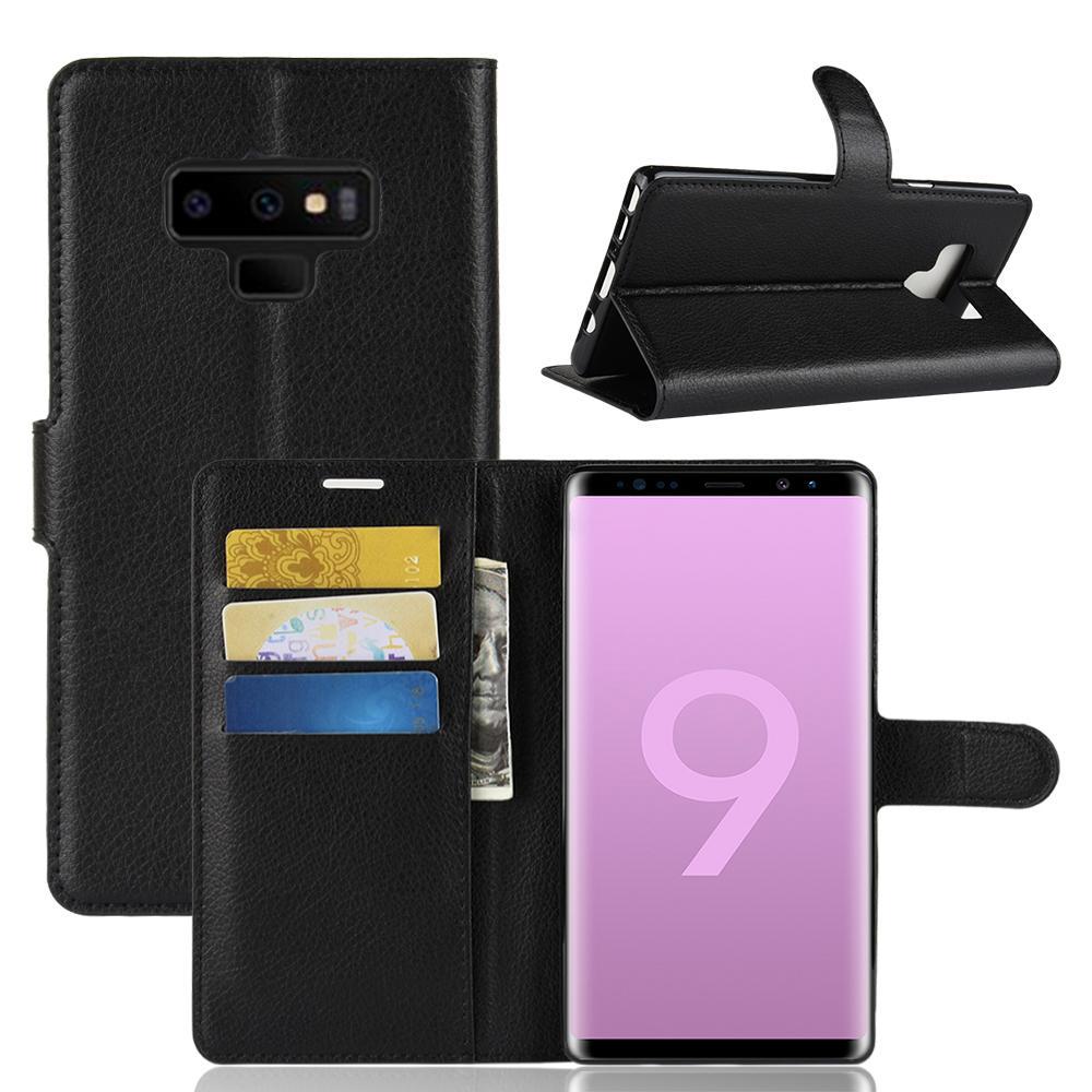 For Samsung Galaxy Note 9 Wallet Case Cover PU Leather Black