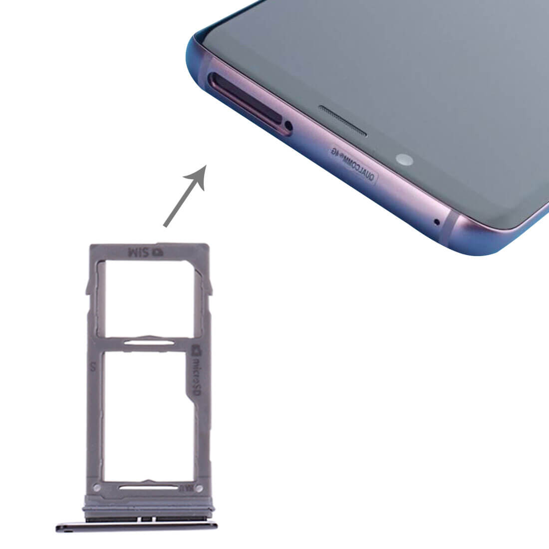For Samsung Galaxy S9 / S9 Plus SIM & SD Card Tray Holder Black
