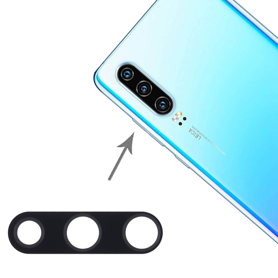 For Huawei P30 Rear Camera Lens Glass Cover With Adhesive