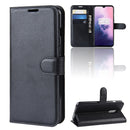 For OnePlus 7 / 6T Wallet Case Cover PU Leather Holder Card Slots Black