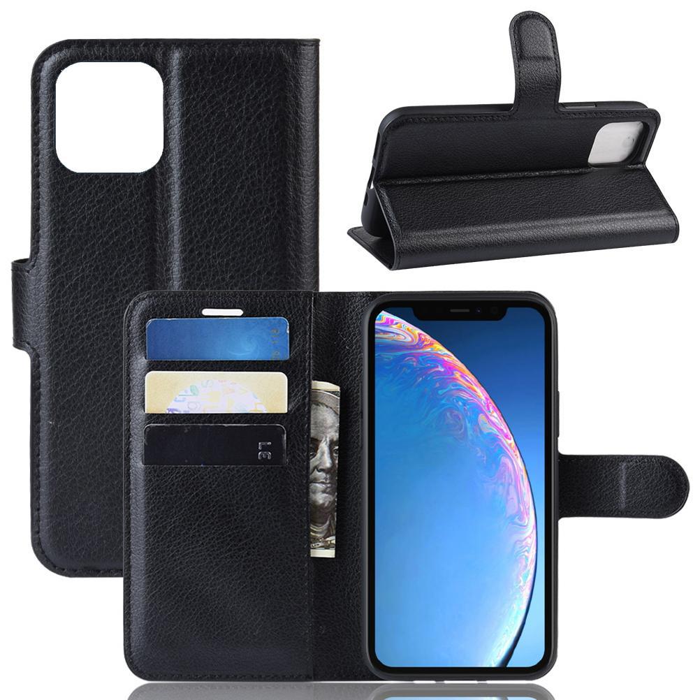 For Apple iPhone 11 Pro Max Wallet Case Cover PU Leather Holder Card Slots Black