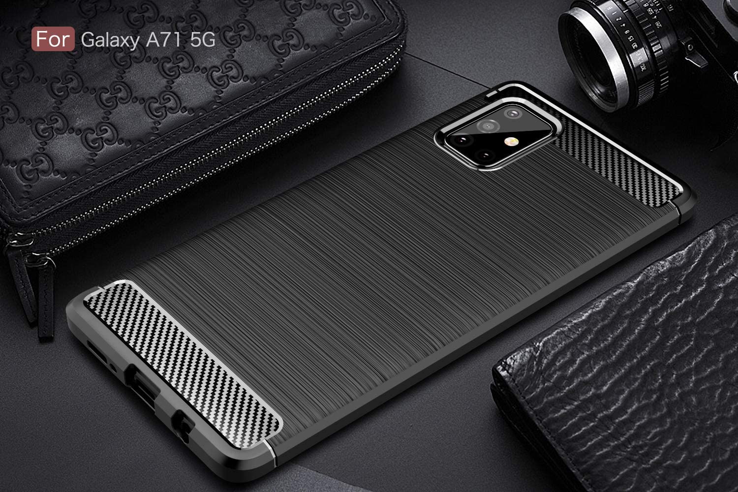 TPU Phone Cover For Samsung Galaxy A71 5G Carbon Fiber Case Black-Cases & Covers-First Help Tech