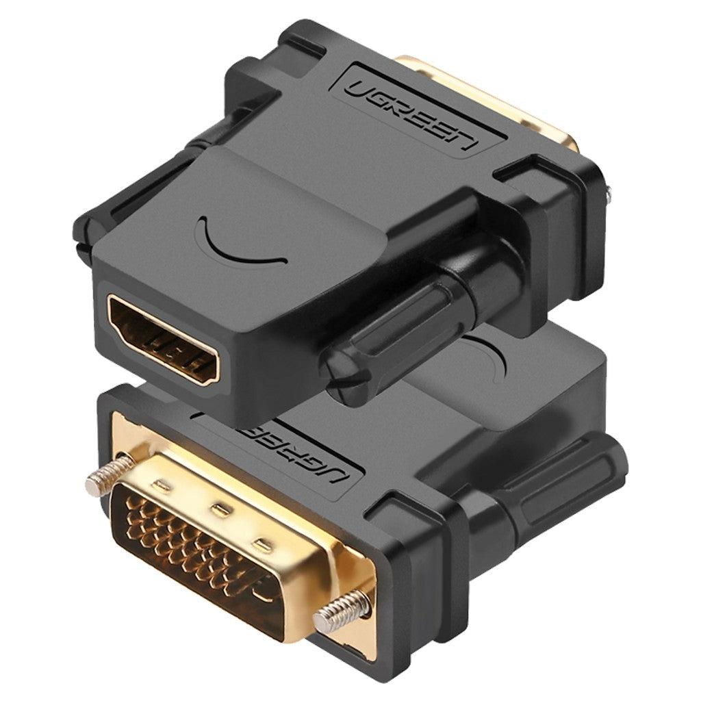 UGREEN 20124 HDMI Female TO DVI 24+1 Male Adapter (Black) "-Cables and Adapters-First Help Tech